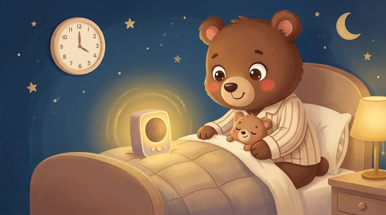 Un padre cansado sentado al borde de la cama de un niño en una habitación con luz tenue, por la noche, un momento de calma tras un día ajetreado.