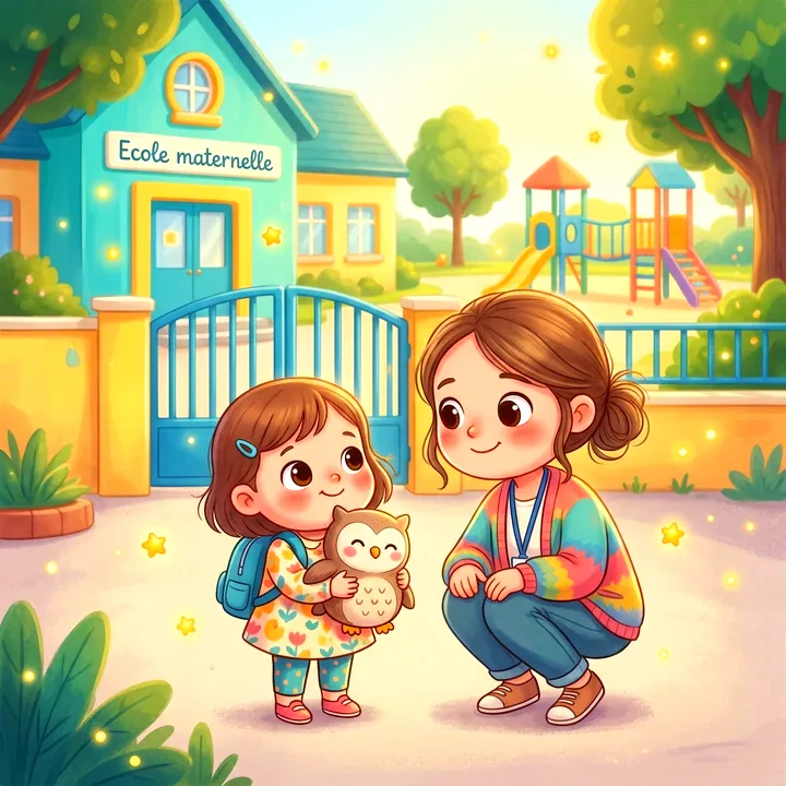 Illustration Tilibou · un petit cartable un matin de rentrée