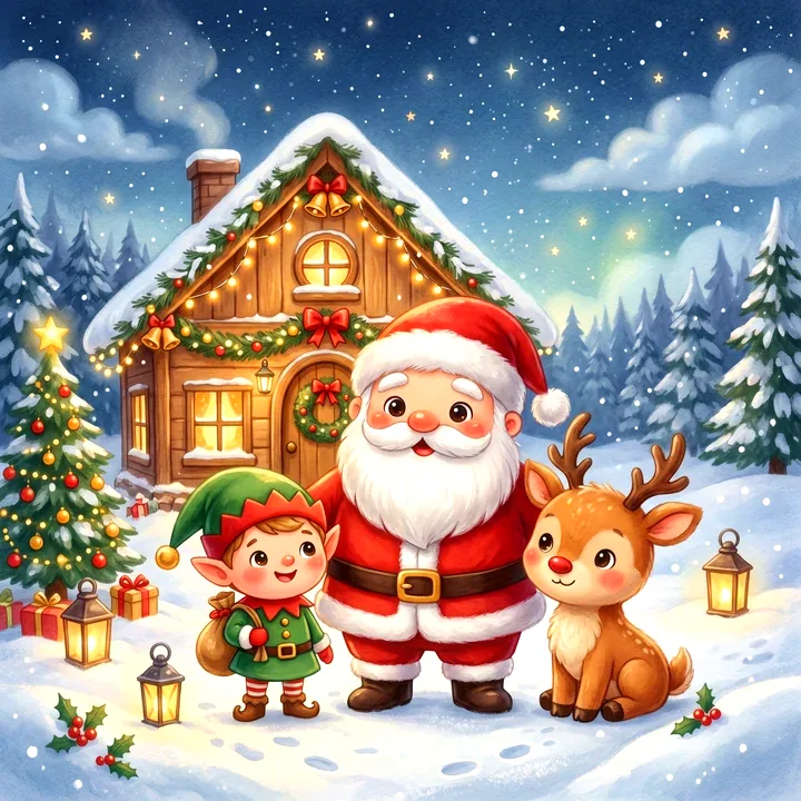 Illustration Tilibou · une nuit de Noël étoilée
