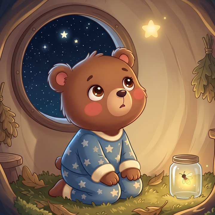Illustration de l'épisode « La nuit où Noisette n'arrivait pas à dormir », collection Noisette · Tilibou